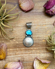 Sterling Silver Coin & Golden Hill Turquoise Pendant – Artist Gilbert Nez