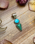 peSterling Silver Golden Hill & Green Turquoise Pendant –