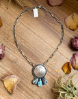 Sterling Silver Liberty Coin Necklace with Golden Hill Turquoise – 16” – 1945 Coin