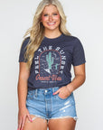 DESERT VIBES - HEATHER NAVY TEE