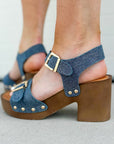 The Dakota Studded Denim Clog