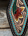 Floral Leather Hand Painted Key Chain