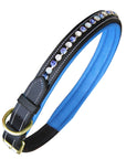 ExionPro White & Blue Bling Dog Collar