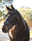 The Palermo Black Patent Leather Snaffle with Brown Padding