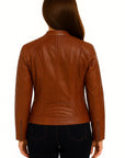 Zip Front Leather Jacket - L1168