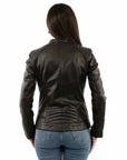 Zip Front Leather Jacket - L1168