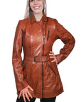 Belted Thigh Length Coat - L330
