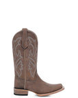 L6256 - WOMEN'S EMBROIDERY CHOCOLATE WIDE SQUARE TOE CIRCLE G COWBOY BOOT