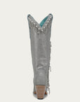 Z5378 - WOMEN'S CRYSTALS AND FALSE PEARLS TALL TOP SILVER POINTED TOE COWBOY BOOT