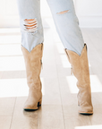 Plain Jane Boot - Latte Suede