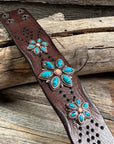Turquoise Flower Leather Bracelet LB102