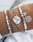 Gray Marble Bracelet Set