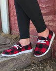Kara Vintage Plaid Lace Up Flat Shoes