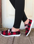 Kara Vintage Plaid Lace Up Flat Shoes