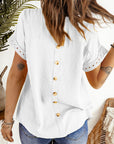 Shelby Swiss Dot Lace Short Sleeve Top