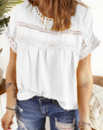 Shelby Swiss Dot Lace Short Sleeve Top