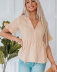 Jovie Split V Neck Babydoll Top
