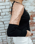 Diana Sequin Shoulder Long Sleeve Top