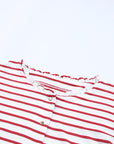 Emryn Striped Ruffled Buttoned Long Sleeve Top
