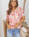 Inaya Ruffle Bubble Sleeve Blouse