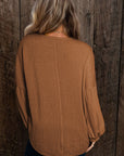 Madison Knit Jacquard Puffy Long Sleeve Top