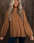 Madison Knit Jacquard Puffy Long Sleeve Top