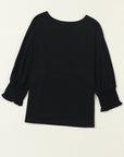 Dani Smocked 3/4 Sleeve Casual Loose Top