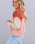 Rachel Block Long Sleeve Ribbed Loose Top