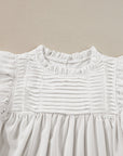 Dayana Ruffled Flutter Sleeve Pleated Blouse