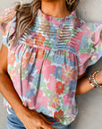 Dayana Ruffled Flutter Sleeve Pleated Blouse
