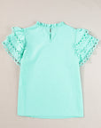 Jessie Layered Ric Rac Cap Sleeve Filled Neck Blouse