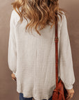 Lyla Waffle Buttoned Top