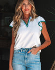 Candace Ruffled Sleeve Collared Blouse