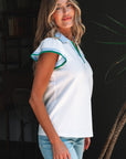 Candace Ruffled Sleeve Collared Blouse