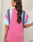 Marie Patchwork V Neck Shirt