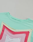 Halle Star Patched Half Sleeve Oversized Tee