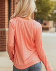 Emery Floral Patchwork V Neck Long Sleeve Top
