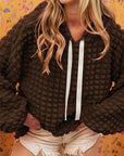 Brynn Bubble Textured Waffle Hoodie