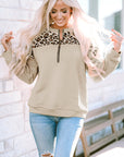 Harlow Leopard Splicing Drop Shoulder Zipped Sweatshirt