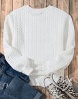 Logan XOXO Glitter Chenille Cable Knit Pullover Sweatshirt