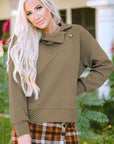 Palmer Quilted Buttoned Neckline Sweatshirt