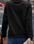 Amy Textured Raglan Sleeve Pullover Sweatshirt