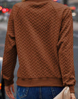 Amy Textured Raglan Sleeve Pullover Sweatshirt