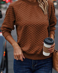 Amy Textured Raglan Sleeve Pullover Sweatshirt