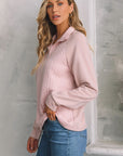 Jocelyn Textured Quarter Zip Raglan Sleeve Sweatshirt