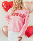 Raya LOVER Puff Print Drop Shoulder Pullover Sweatshirt
