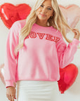 Raya LOVER Puff Print Drop Shoulder Pullover Sweatshirt