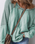 Jolie Waffle Exposed Seam Raglan Sweatshirt