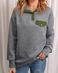 Everleigh Quilted Snap Neck Sweatshirt