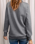 Everleigh Quilted Snap Neck Sweatshirt
